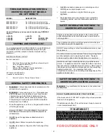 Preview for 2 page of Firegear B360EXSSA11-N Installation And Operation Instructions Manual