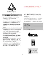 Preview for 19 page of Firegear B360EXSSA11-N Installation And Operation Instructions Manual