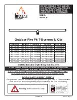 Preview for 1 page of Firegear FG-T-21SS Installation And Operating Instructions Manual