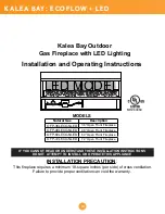 Preview for 1 page of Firegear Kalea Bay 0FP-6QLEC0-NLED Installation And Operating Instructions Manual