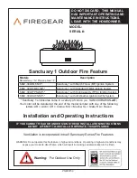 Firegear SAN1-30LHAWS-N Series Installation And Operating Instructions Manual предпросмотр