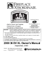 FireplaceXtrordinair 2000 36 DV XL Owner'S Manual preview