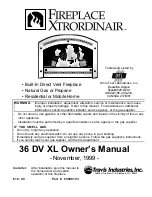 FireplaceXtrordinair 36 DV-XL (Direct Vent Extra Large) Owner'S Manual preview