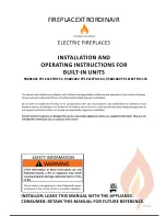 FireplaceXtrordinair 95801021 FPL ELECTRIC 51 Installation And Operating Instructions Manual preview