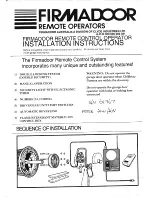 FIRMADOOR Remote Control Operator Installation Instructions Manual preview