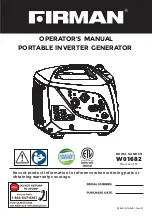 Preview for 1 page of Firman W01682 Operator'S Manual