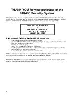 Preview for 2 page of First Alert FA848C Installation And Setup Manual