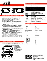 Preview for 2 page of First Alert GCO1B Specification Sheet