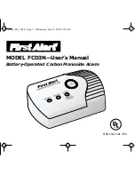 Preview for 1 page of First Alert MODEL FCD3N User Manual