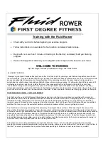 Предварительный просмотр 3 страницы First Degree Fitness Fluid Rower FDR-02 Owner'S Manual