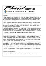 Предварительный просмотр 4 страницы First Degree Fitness Fluid Rower FDR-02 Owner'S Manual