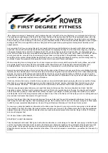 Предварительный просмотр 5 страницы First Degree Fitness Fluid Rower FDR-02 Owner'S Manual