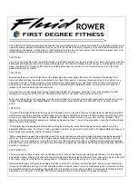 Предварительный просмотр 6 страницы First Degree Fitness Fluid Rower FDR-02 Owner'S Manual