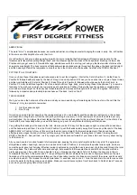 Предварительный просмотр 7 страницы First Degree Fitness Fluid Rower FDR-02 Owner'S Manual