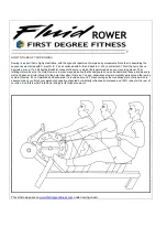 Предварительный просмотр 8 страницы First Degree Fitness Fluid Rower FDR-02 Owner'S Manual