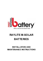 First National Battery RAYLITE M-SOLAR Installation And Maintenance Instructions Manual предпросмотр