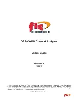 FIS OSR-CWDM User Manual preview