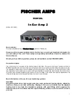 Предварительный просмотр 1 страницы Fischer Amps In Ear Amp 2 Manual