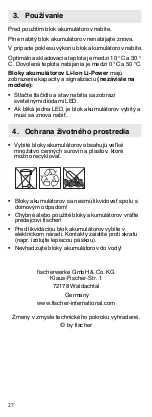 Предварительный просмотр 27 страницы FISCHER 552930 Operating Instructions Manual