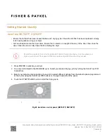 Preview for 1 page of Fisher & Paykel AeroCare DE7027P Quick Start Manual