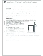 Preview for 8 page of Fisher & Paykel AeroDry Installation Instructions And User Manual