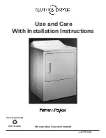 Fisher & Paykel DE08 Use And Installation Manual preview