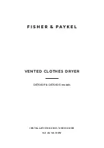 Fisher & Paykel DE7060G Installation Manual/User Manual preview