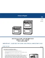 Fisher & Paykel OS301 Installation Information предпросмотр