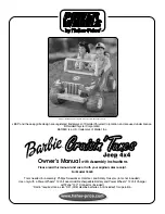 Предварительный просмотр 1 страницы Fisher-Price Barbie Cruisin' Tunes Jeep 4x4 74340 Owner'S Manual & Assembly Instructions