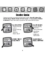 Предварительный просмотр 4 страницы Fisher-Price Creative Genius Owner'S Manual