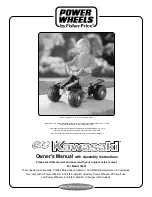 Предварительный просмотр 1 страницы Fisher-Price Lil Kawasaki 76921 Owner'S Manual With Assembly Instructions