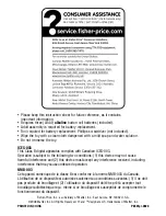 Предварительный просмотр 4 страницы Fisher-Price P8561 User Manual