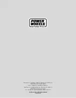 Preview for 32 page of Fisher-Price Power Wheels G2581 Owner'S Manual With Assembly Instructions