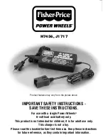 Fisher-Price Power Wheels H7456 Important Safety Instructions Manual предпросмотр