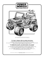 Fisher-Price Power Wheels Jeep Wrangler Owner'S Manual With Assembly Instructions preview