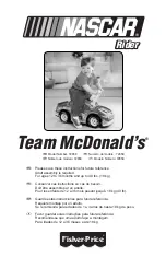 Preview for 1 page of Fisher-Price Team McDonalds Nascar Rider Instructions Manual