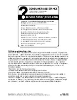 Предварительный просмотр 4 страницы Fisher-Price W1669 Instruction Sheet