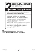 Предварительный просмотр 2 страницы Fisher-Price Y3657 Instruction Sheet