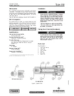 Preview for 1 page of Fisher 252 Installation Manual