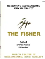 Preview for 2 page of Fisher 500-T Operating Instructions And Warranty