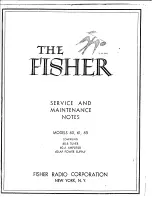 Fisher 60 Service And Maintenance Notes preview