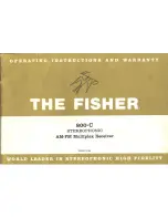 Preview for 1 page of Fisher 800-C Operating Instructions And Warranty