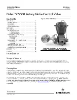 Предварительный просмотр 1 страницы Fisher CV500 Instruction Manual