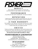 Preview for 8 page of Fisher M-Scope M-101 Operating Manual