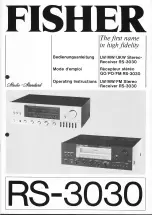 Fisher RS-3030 Operating Instructions Manual preview