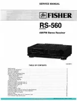 Предварительный просмотр 1 страницы Fisher RS-560 Service Manual