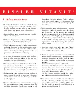 Предварительный просмотр 4 страницы Fissler Vitavit Royal Instructions For Use Manual