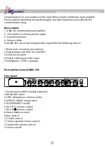 Предварительный просмотр 2 страницы FITNESS AUDIO AMX-350 Operating Manual