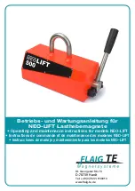 FLAIG TE NEO-LIFT 1000 Operating And Maintenance Instructions Manual предпросмотр