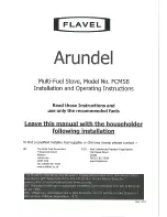 Предварительный просмотр 1 страницы Flavel Arundel FCMSB Installation And Operating Instructions Manual